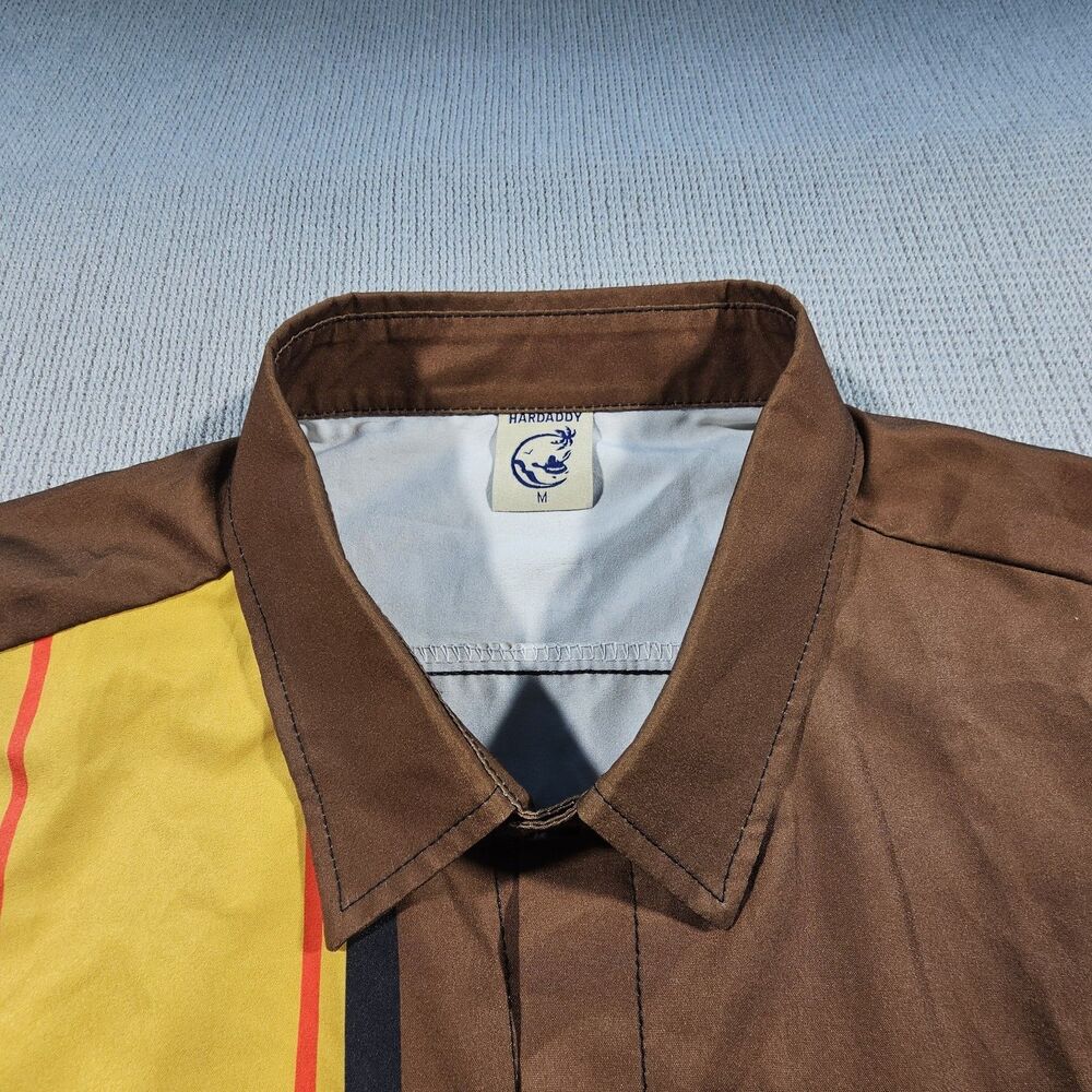 Hardaddy Button Up Shirt Men Medium Brown Chicken Funny - Picture 2 of 7